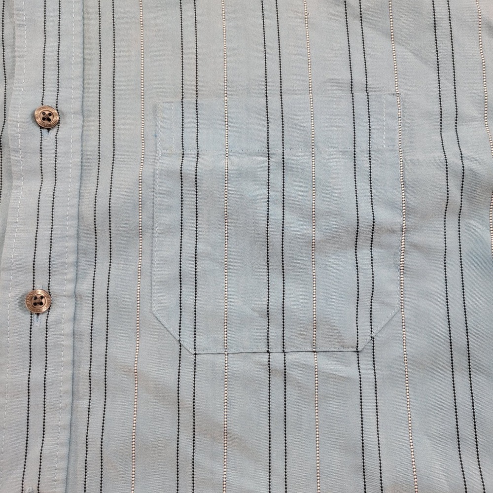 Blue Harbour Marks & Spencer soft touch blue stripe dress shirt size XXL - Picture 3 of 6